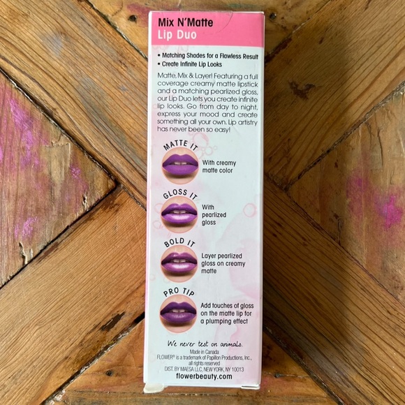 NEW! NIB Flower brand Mix & Matte Lip Duo Violet Vixen Color - Picture 11 of 16